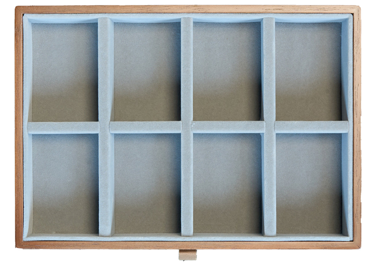 Lockable Walnut Jewelry Cabinet with 5 Drawers & Double Doors 2