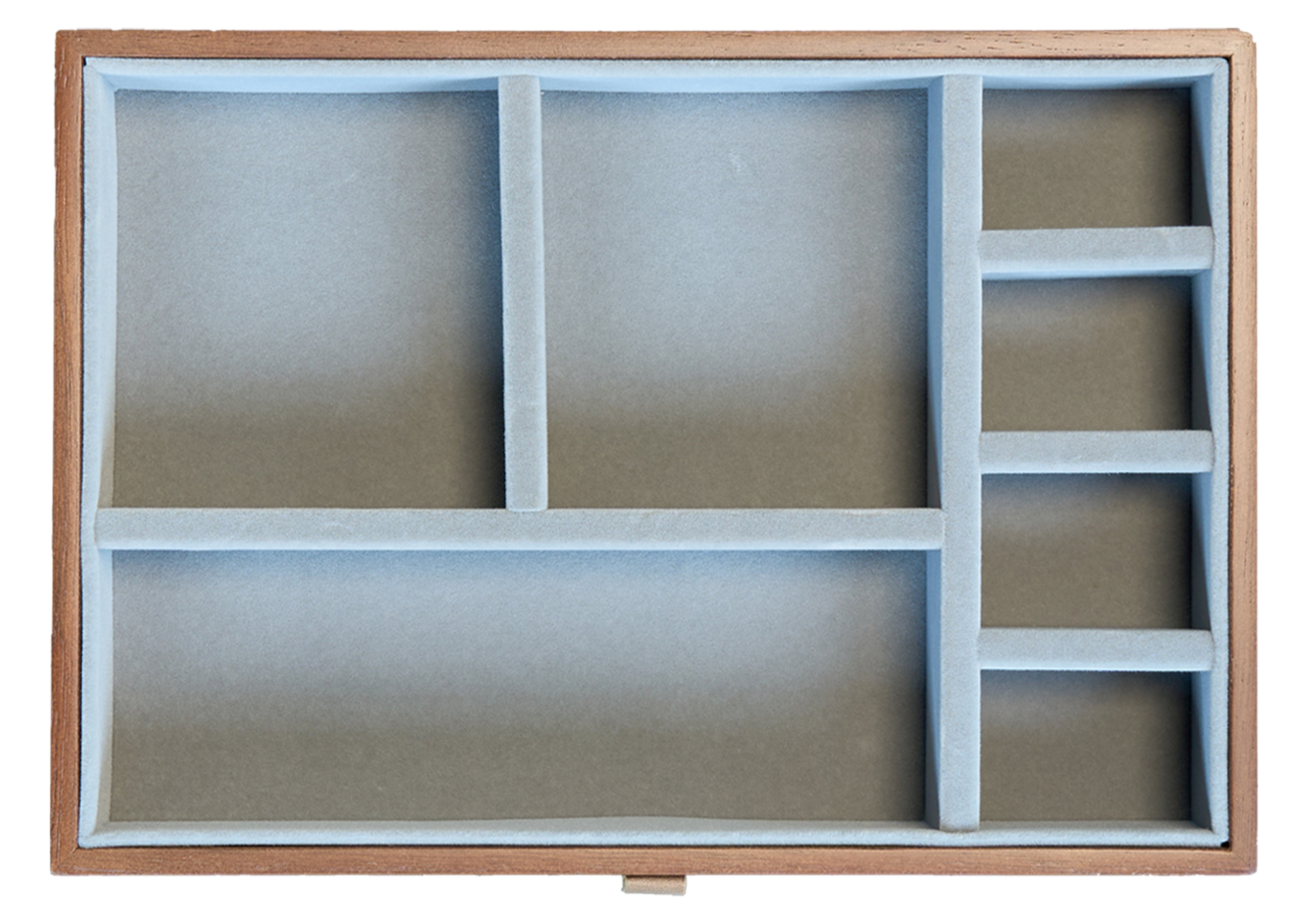 Lockable Walnut Jewelry Cabinet with 5 Drawers & Double Doors 3