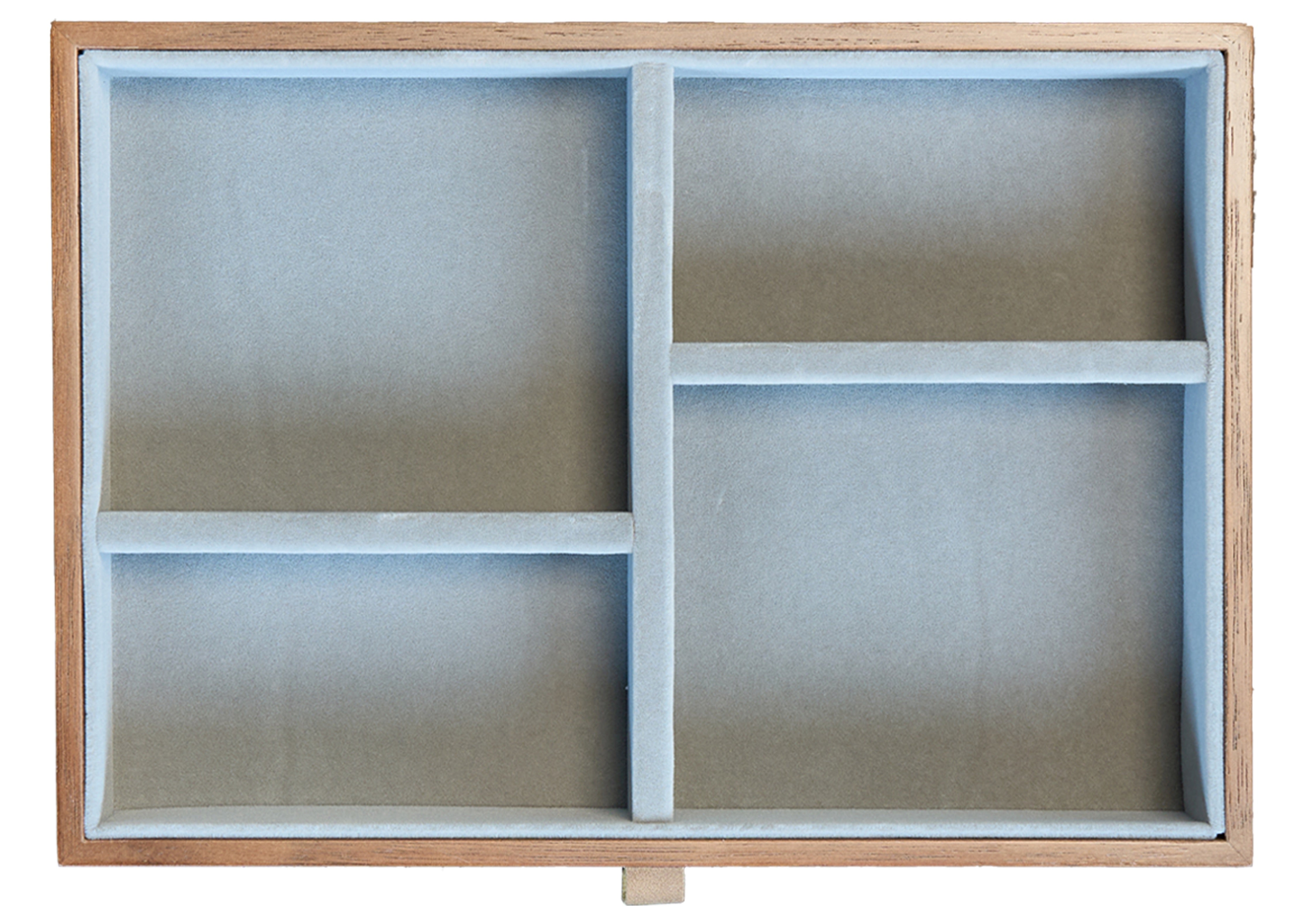 Lockable Walnut Jewelry Cabinet with 5 Drawers & Double Doors 4