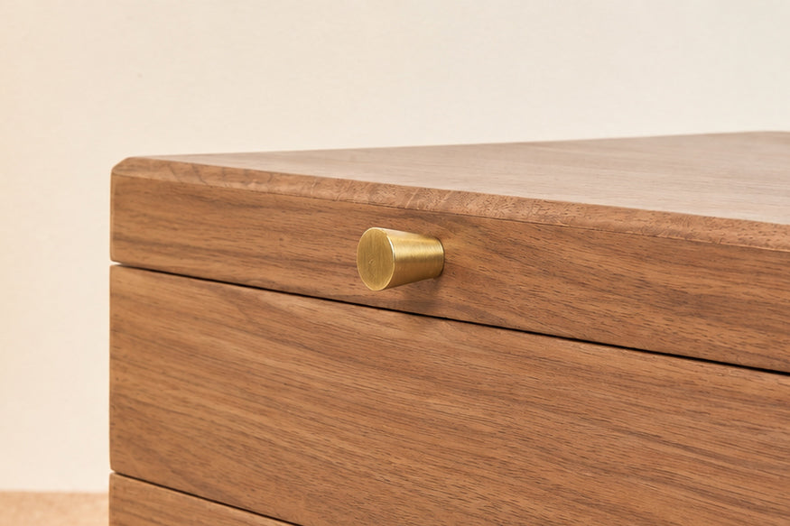 Walnut Jewelry Box with 2 Drawers & Removable Tray 14