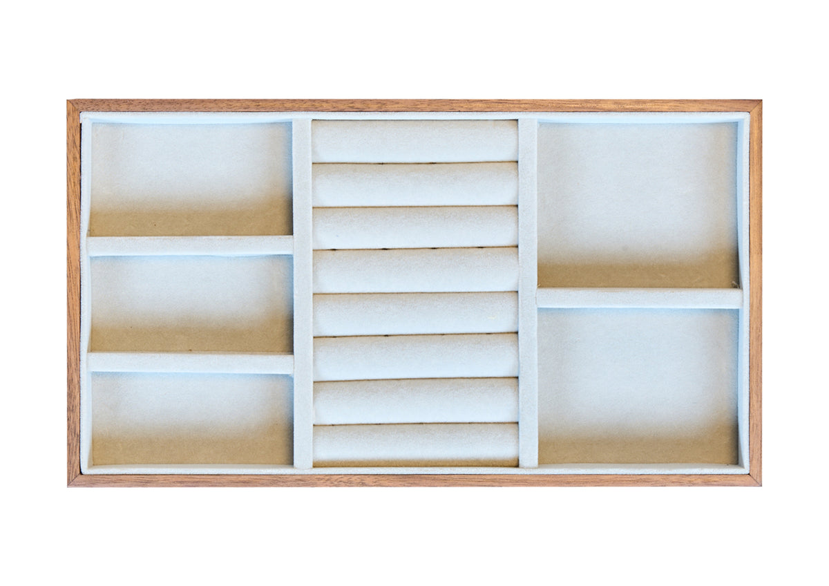Walnut Jewelry Box with 2 Drawers & Removable Tray 17