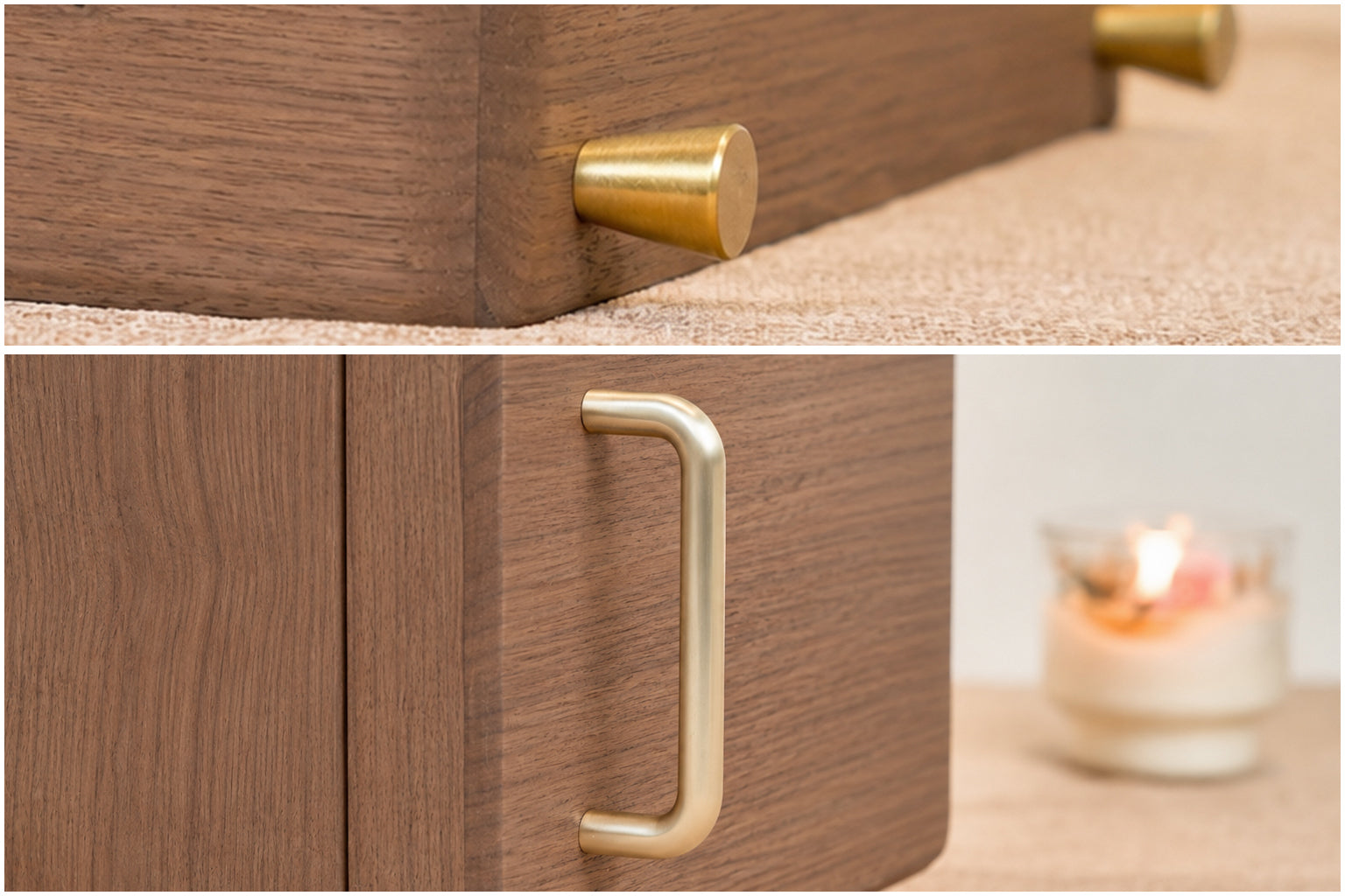 Personalized Walnut Jewelry Cabinet with 4 Drawers & Hooks 13