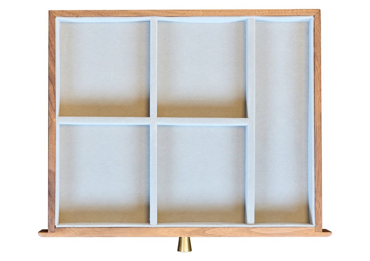 Walnut Jewelry Box with 2 Drawers & Removable Tray 19