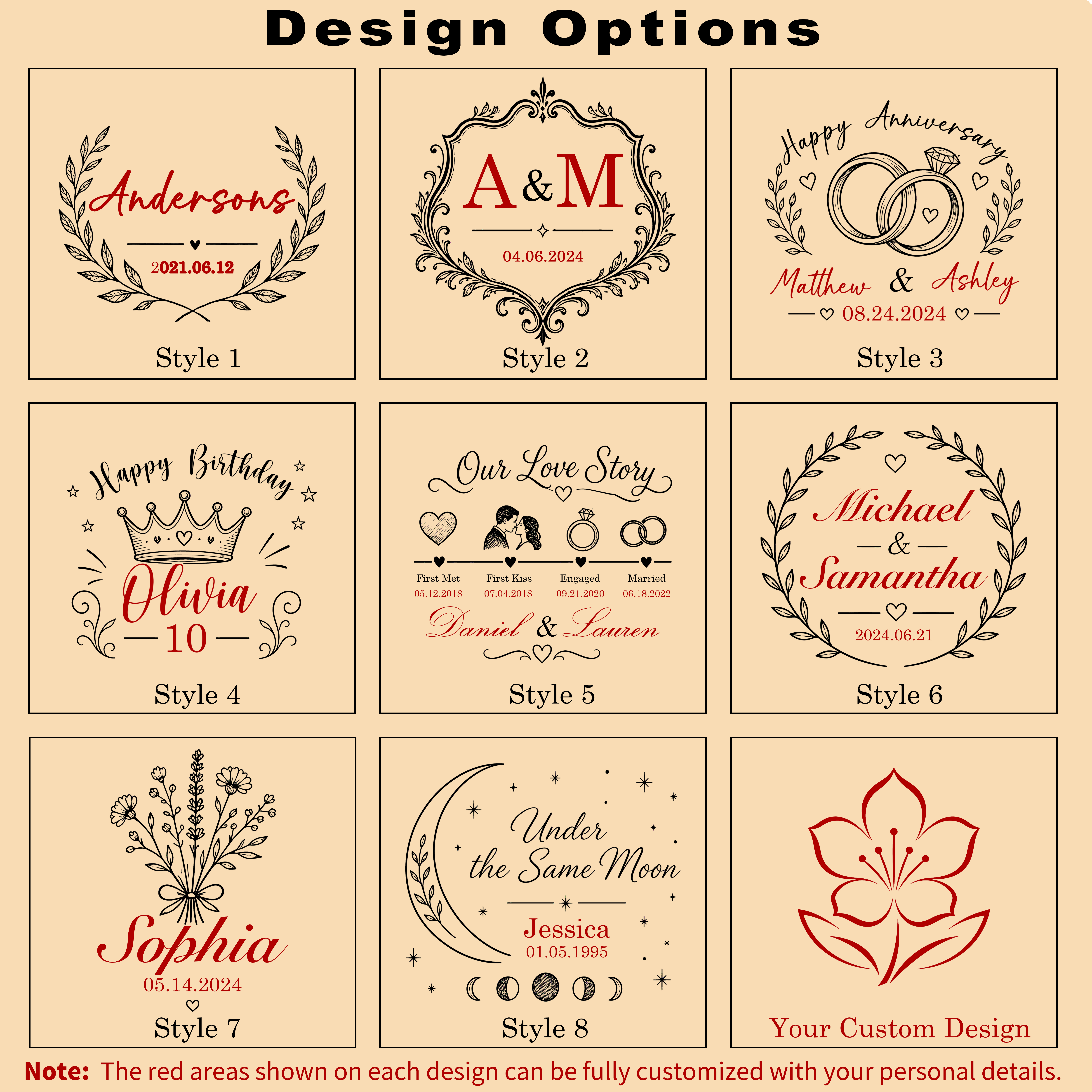 Personalized engraving preset example 1